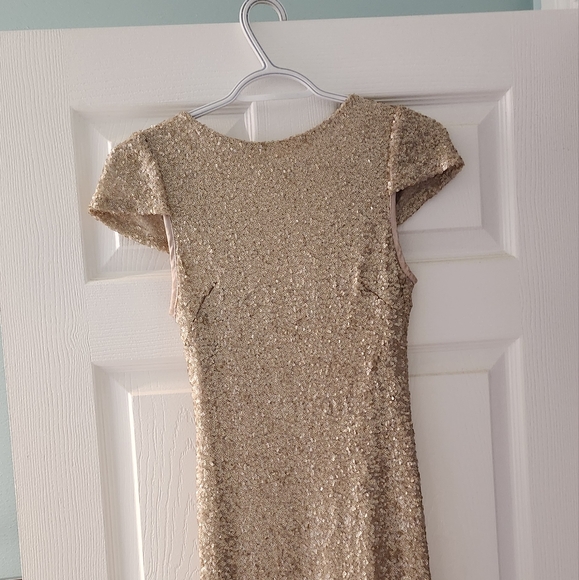 Size 8 Sorella Vita Gold Gown - Picture 3 of 3